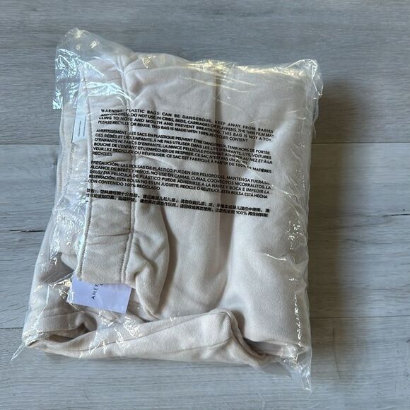 American Eagle Fleece‎ Baggy Cargo Jogger Sz M Beige Unisex NWT IN PACKAGING - Picture 6 of 7